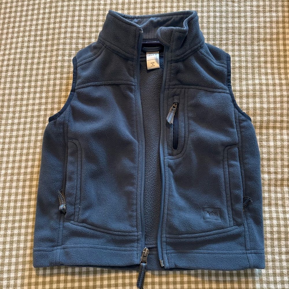 REI Boy’s Fleece Vest Blue sz XXS (4-5)